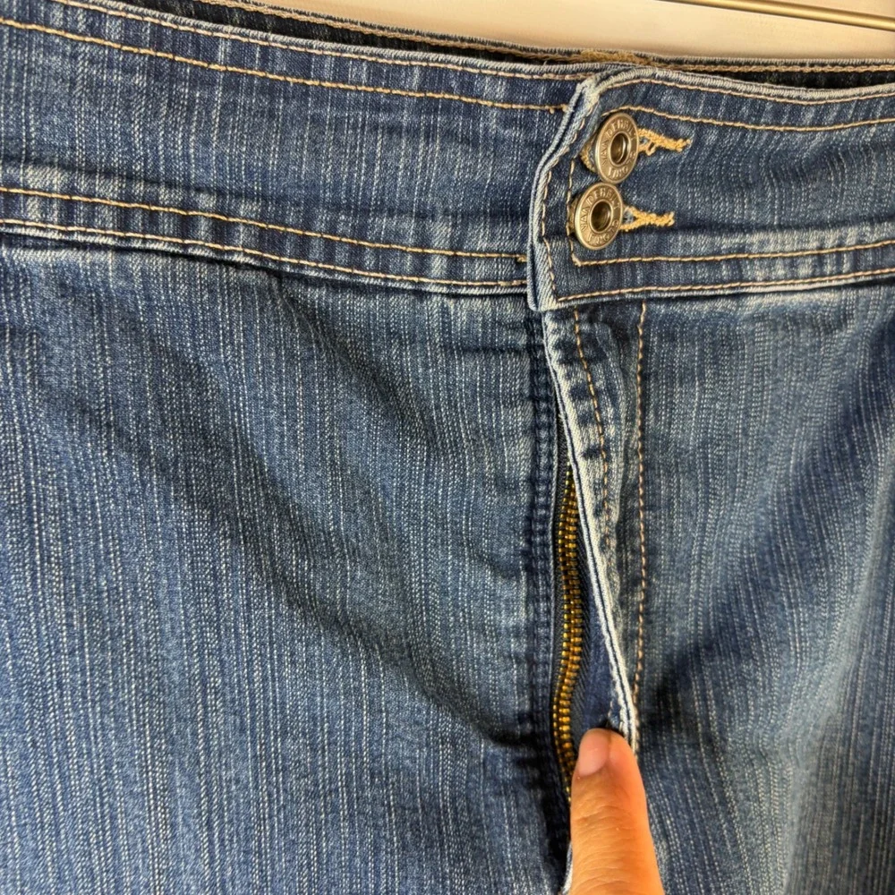 Gloria Vanderbilt Skort Women 18W Blue Embroidered Hem Denim Skirt Shorts